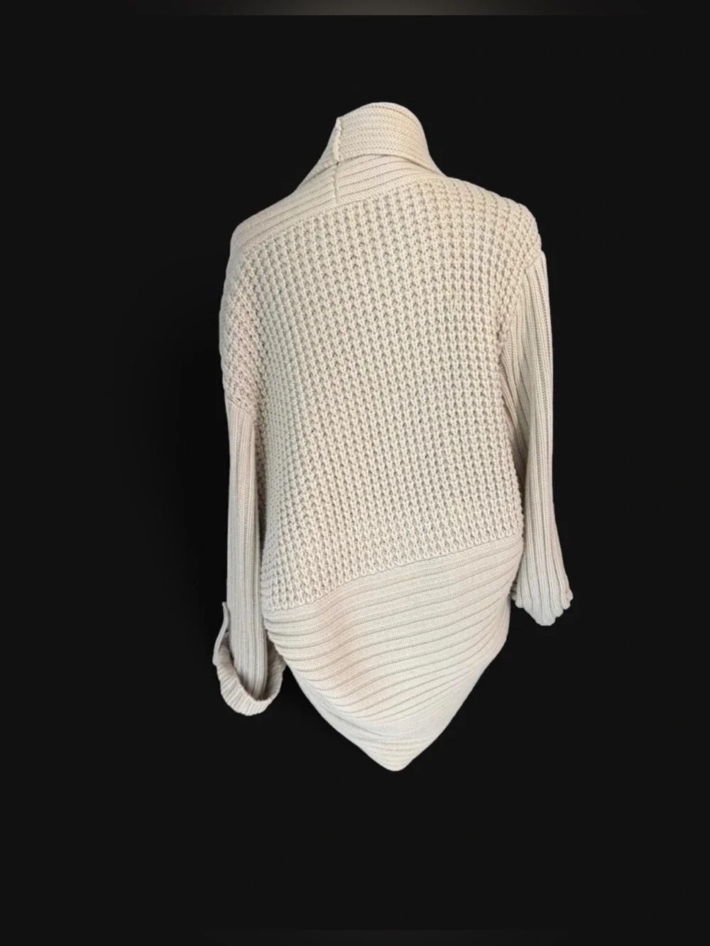 The Limited Open-Front Ribbed Cardigan in Cream XL
